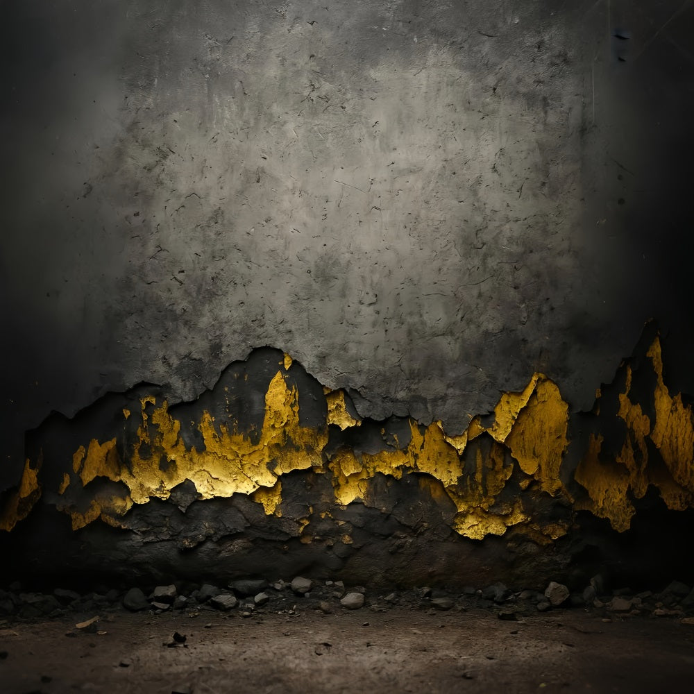 Fond en béton Fond pour portraits de famille avec texture industrielle et ruines dorées LXX59-418