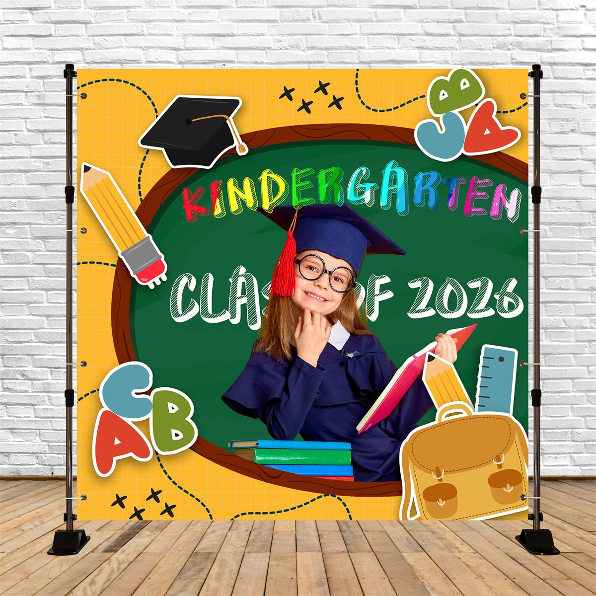 Toile de Fond de Graduation Outils Scolaires Personnalisée LXX6-207