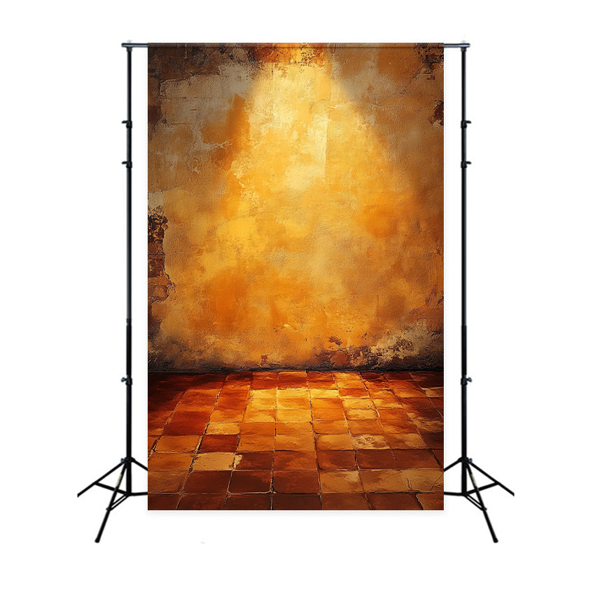 Fond pour photographie portrait Fond mural en carreaux ocres chauds Fond en béton LXX61-12
