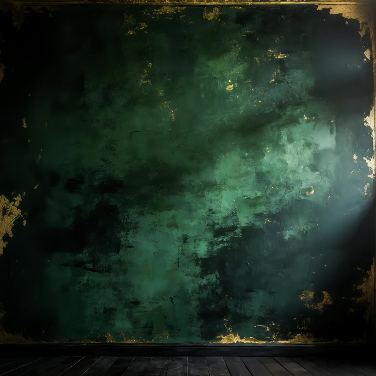 Fond pour portrait en studio Fond mural en béton patiné texture émeraude Fond vert LXX61-13
