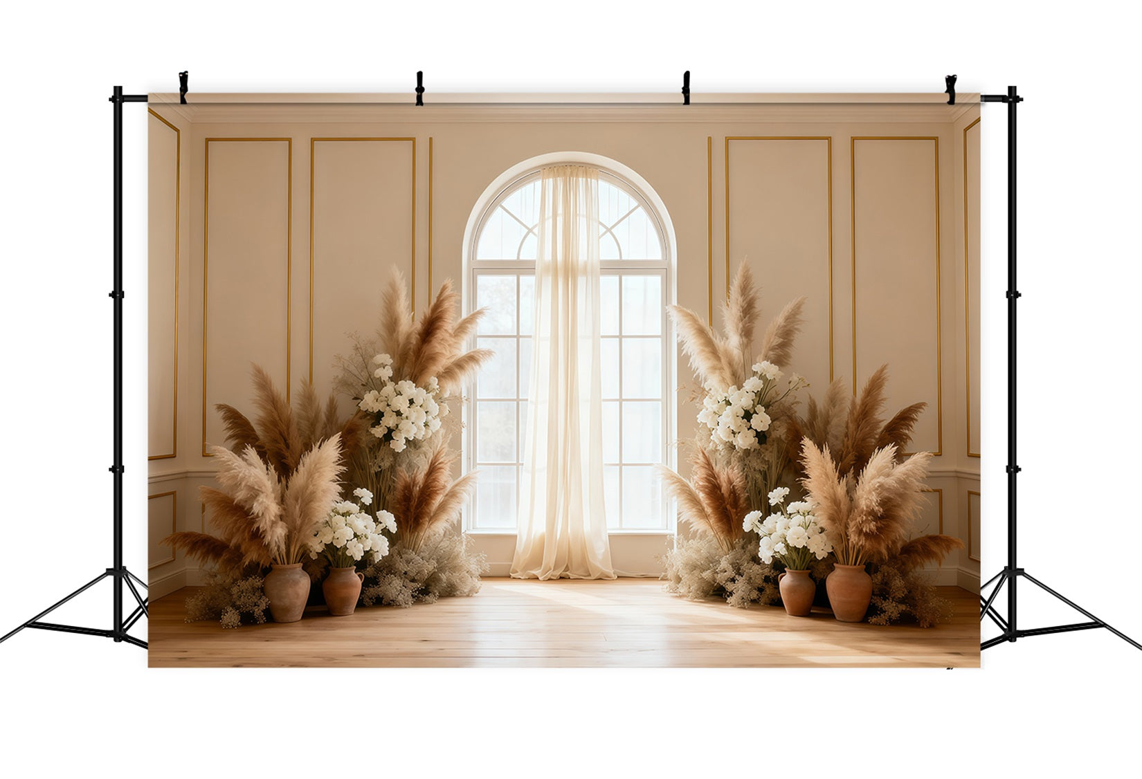 Toile de fond Photo Printemps Fenêtre Pampas Minimal Élégance LXX61-156