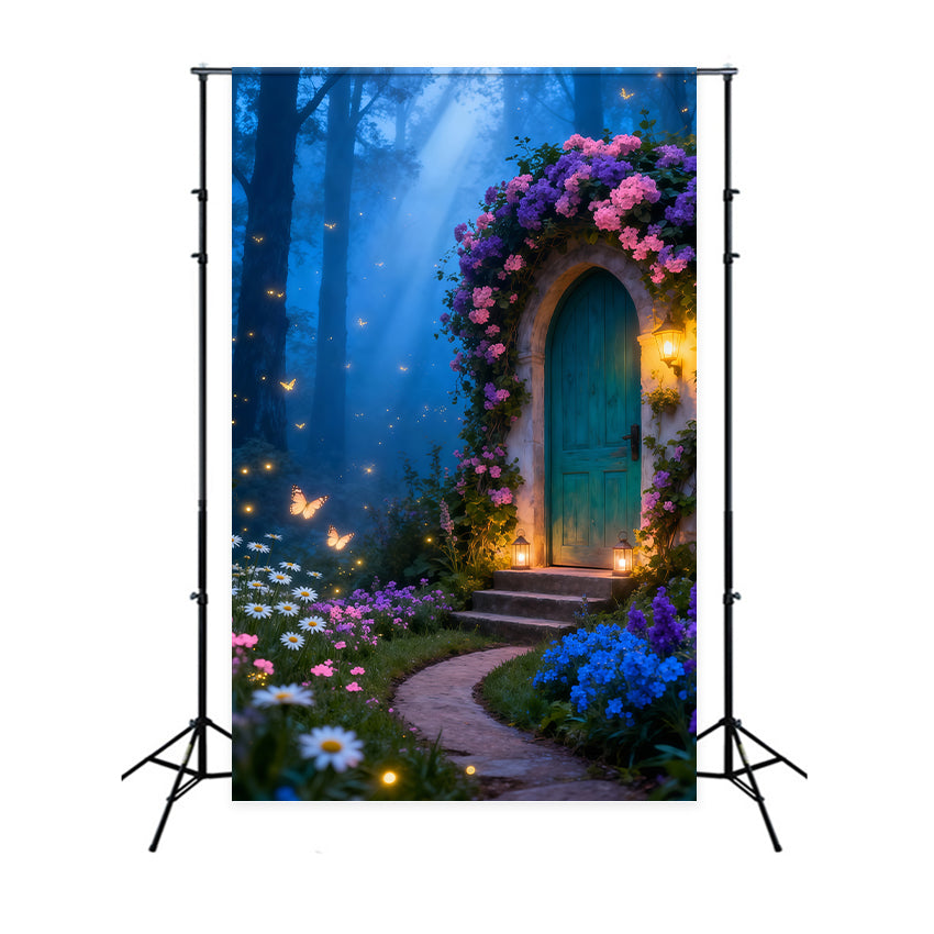 Fond Studio Photo Printemps Cottage Enchanté Lueur Lanternes LXX61-159