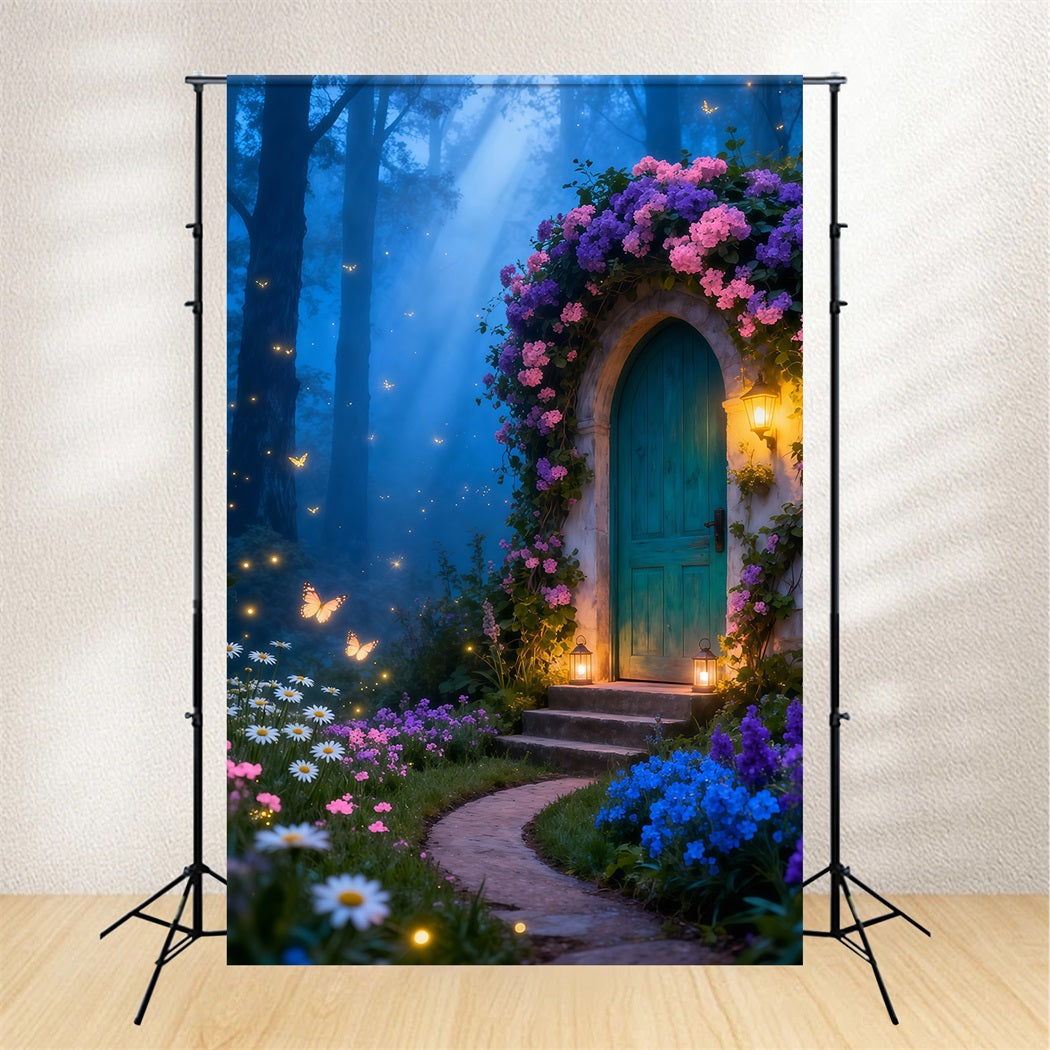 Fond Studio Photo Printemps Cottage Enchanté Lueur Lanternes LXX61-159