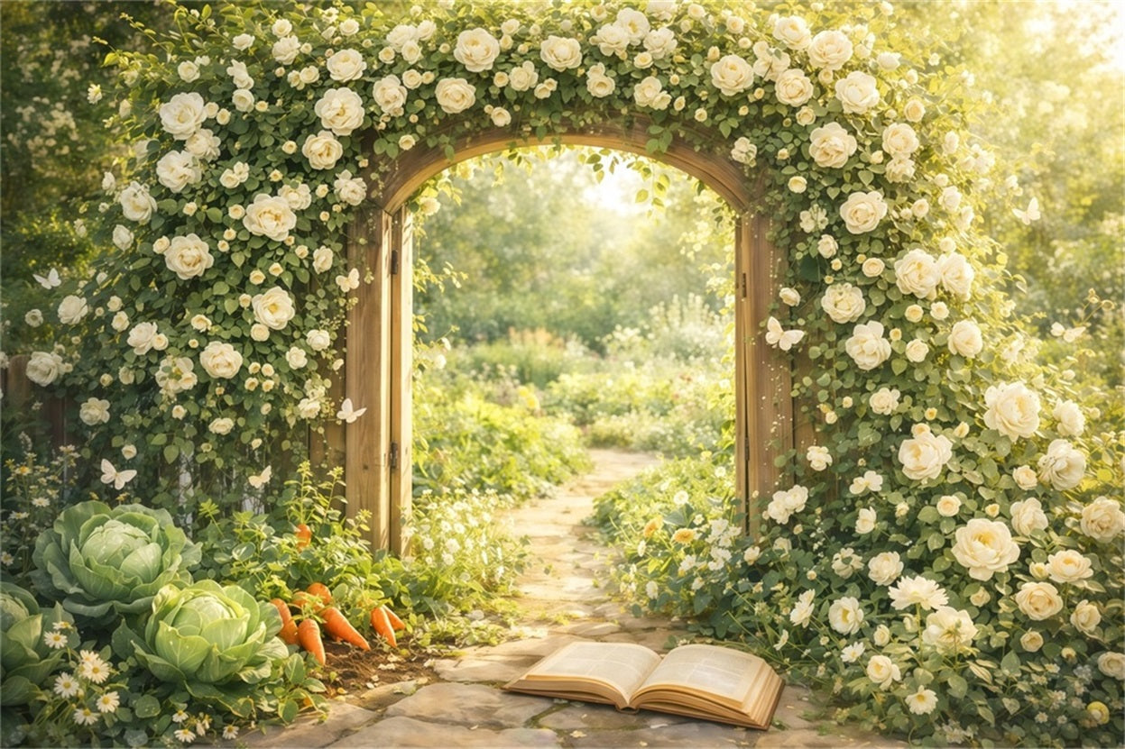 Fond Studio Photo Printemps Allée Arche Jardin Conte De Fées LXX61-163