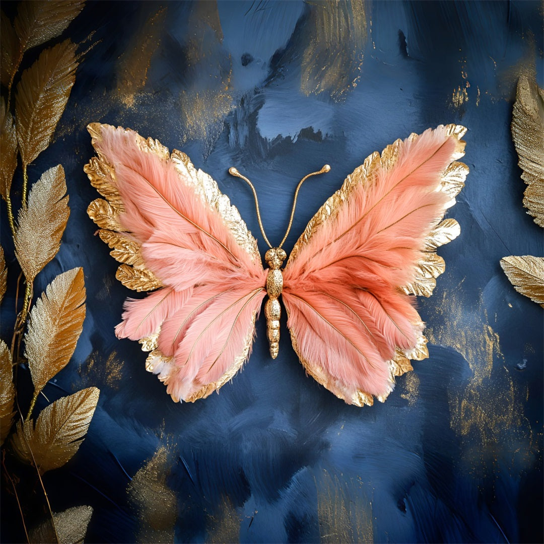 Fond Photo Printemps Art Plumes Blush Feuilles LXX61-173