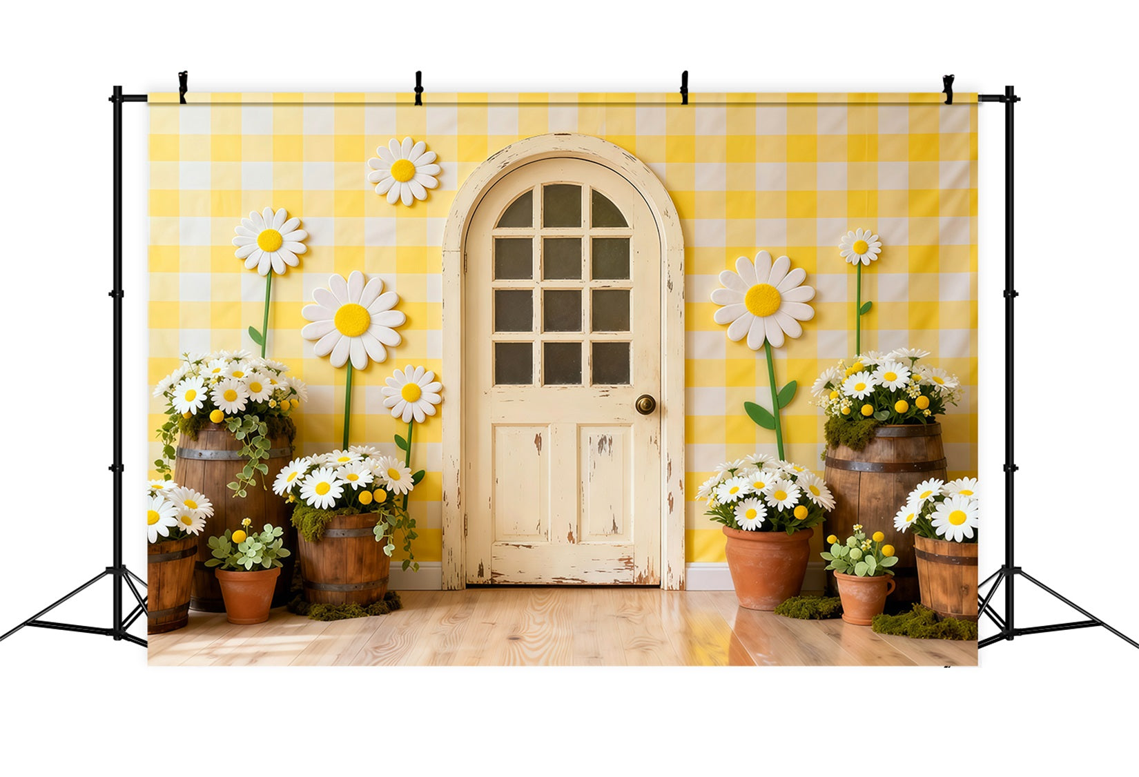 Toile de fond Fleur Mur Fleurs Porte Cottage Vichy LXX61-198