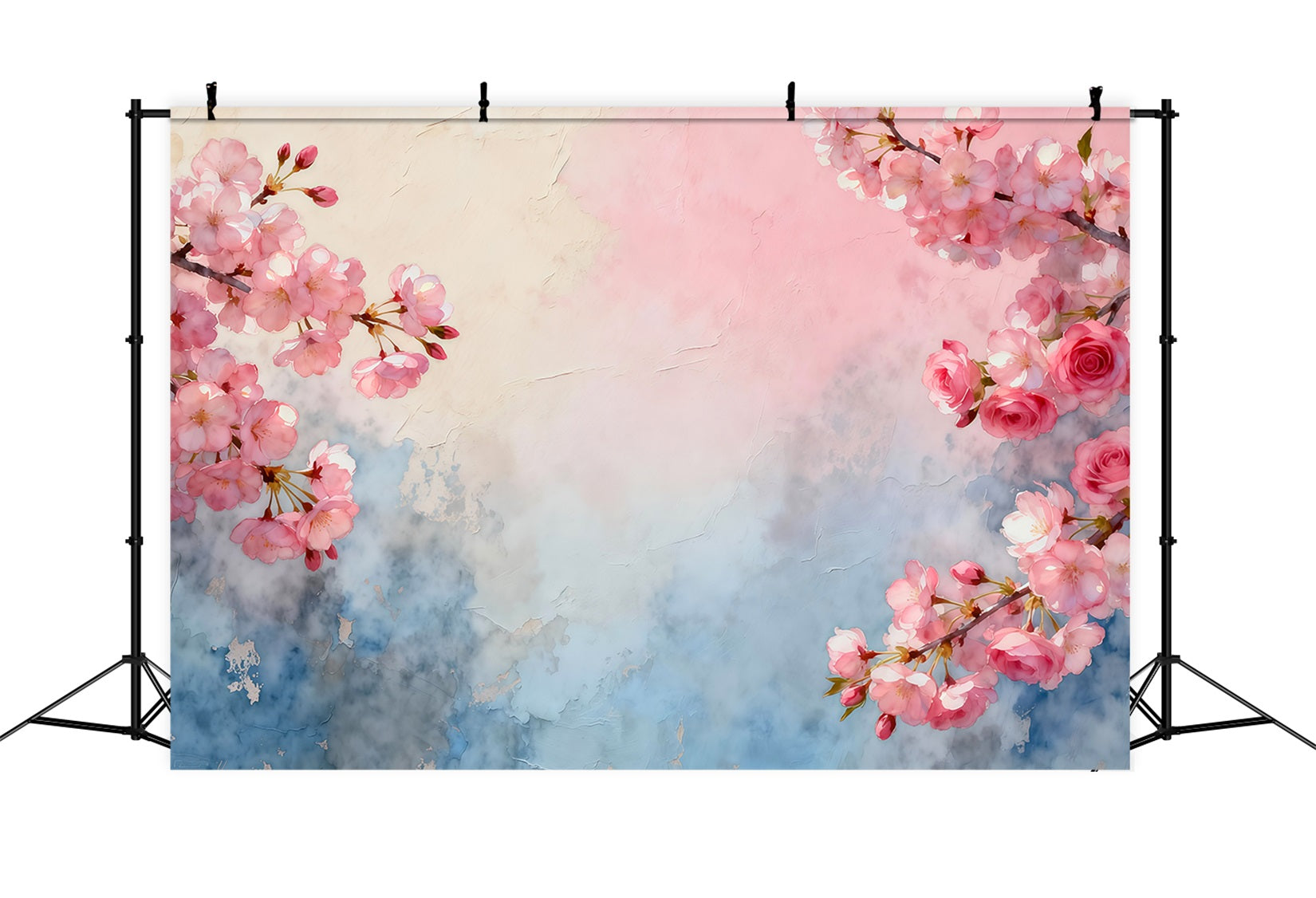 Fond Photo Floral Art Aquarelle Fleurs Roses LXX61-201