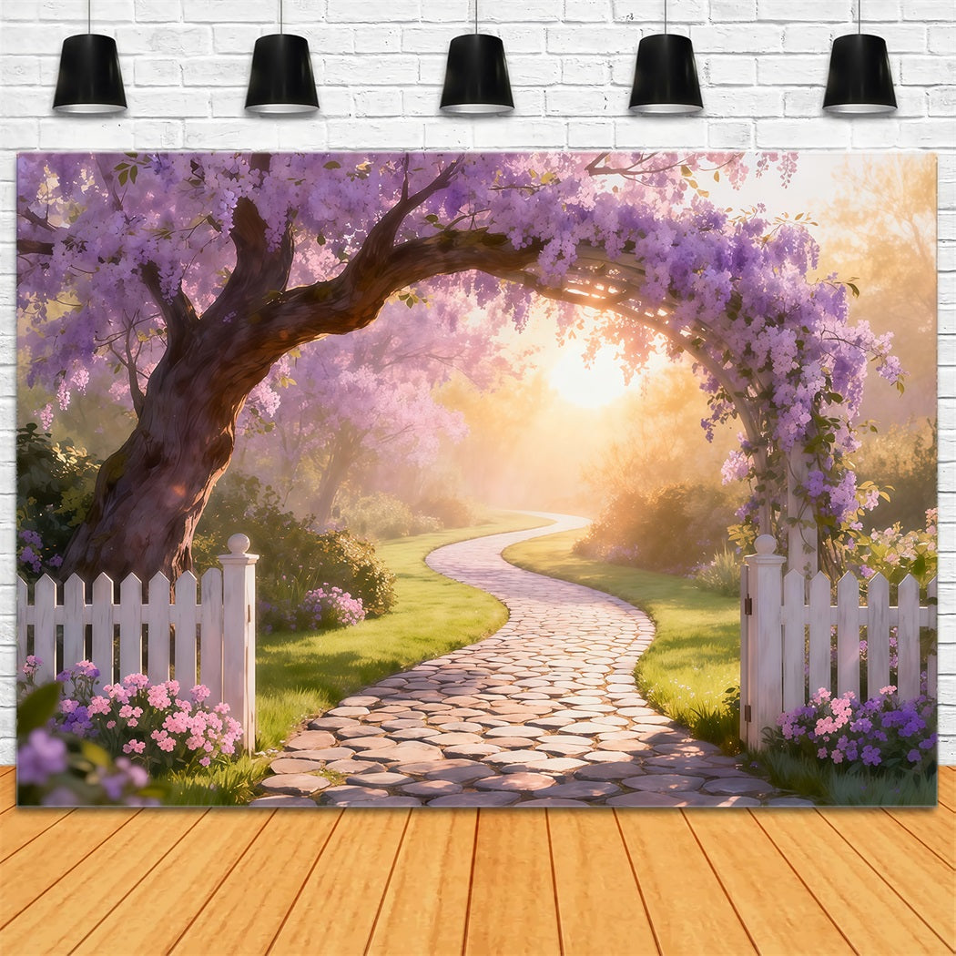 Fond Photo Floral Arche Glycine Allée Baignée De Soleil LXX61-205