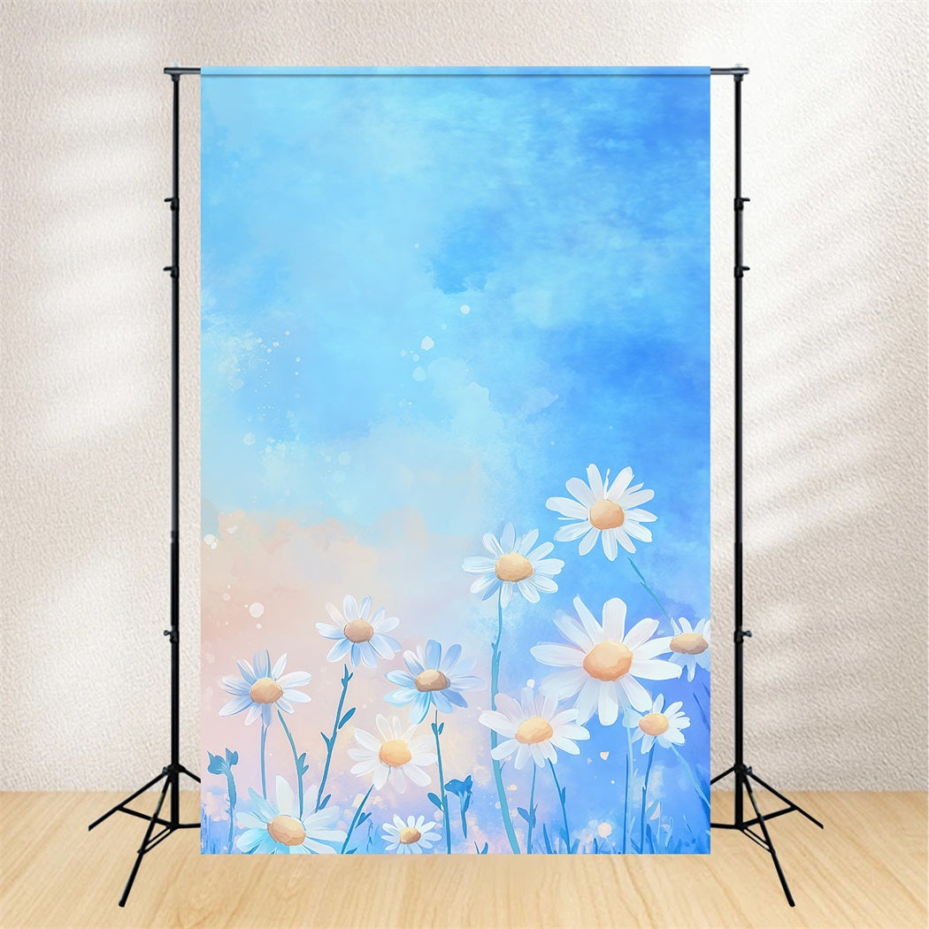 Fond Studio Photo Floral Aquarelle Ciel Fleurs Dégradé LXX61-207