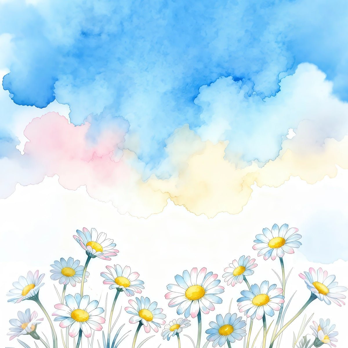 Toile de fond Photo Fleur Art Nuages Pastel Fleurs LXX61-208