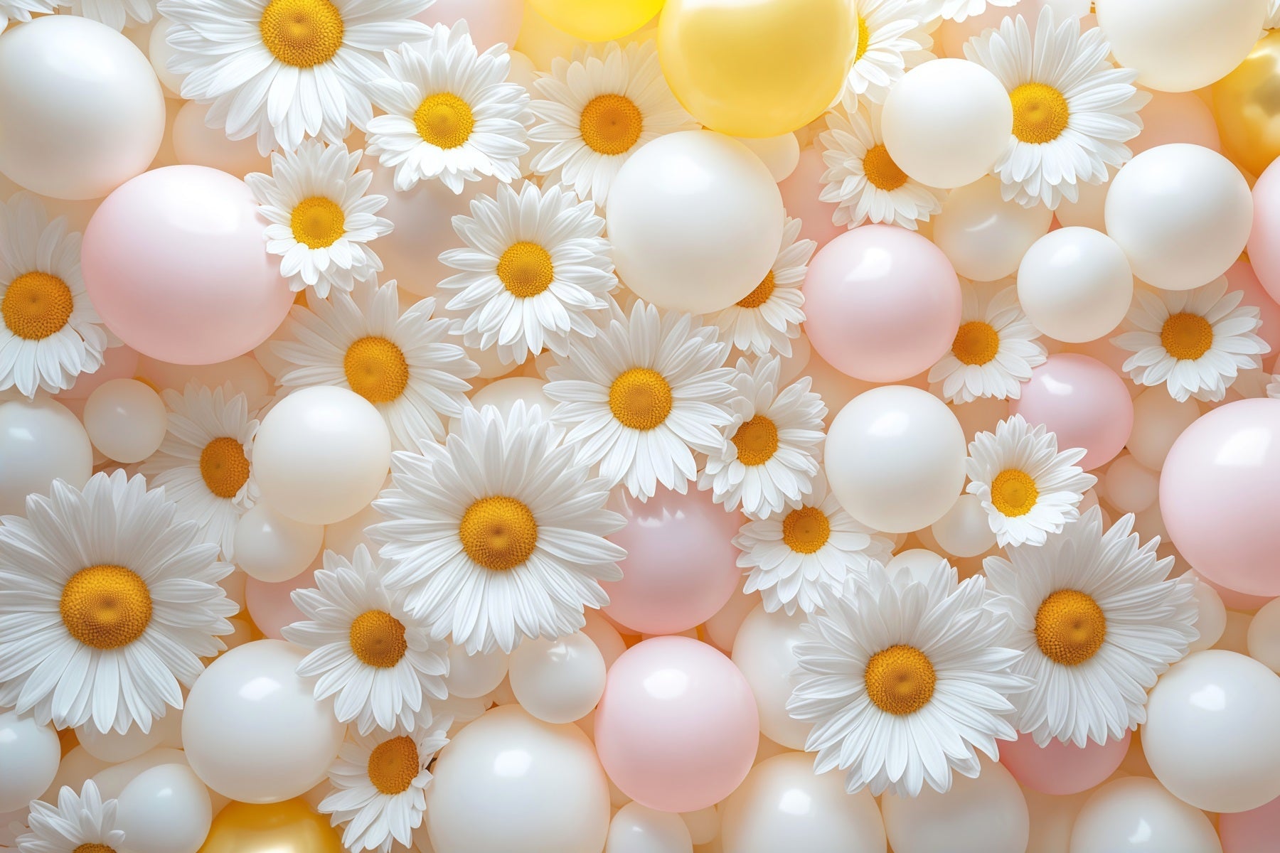 Fond Photo Floral Mur Fleurs Ballons Doux LXX61-209