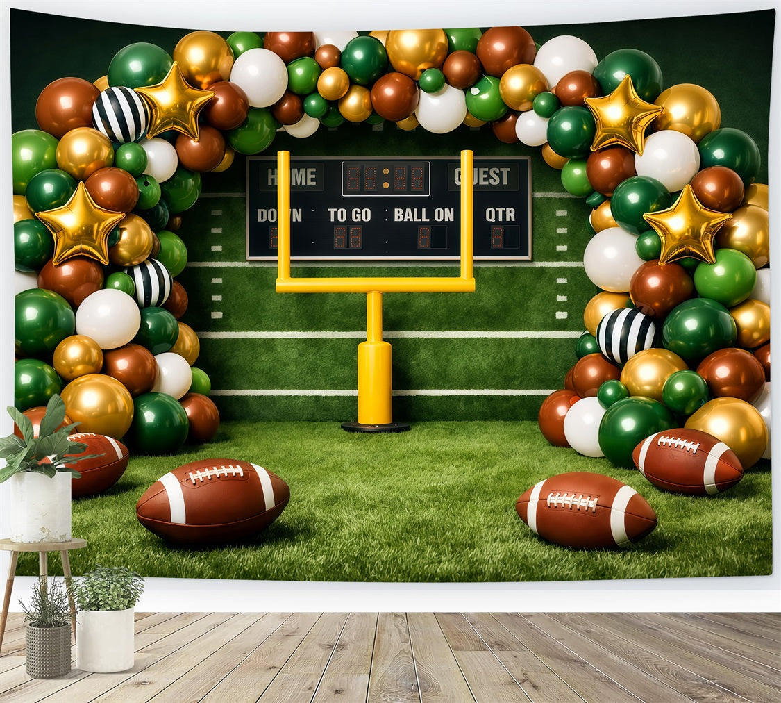 Toile de Fond Football Arche Ballons Tableau De Score Célébration LXX61-223