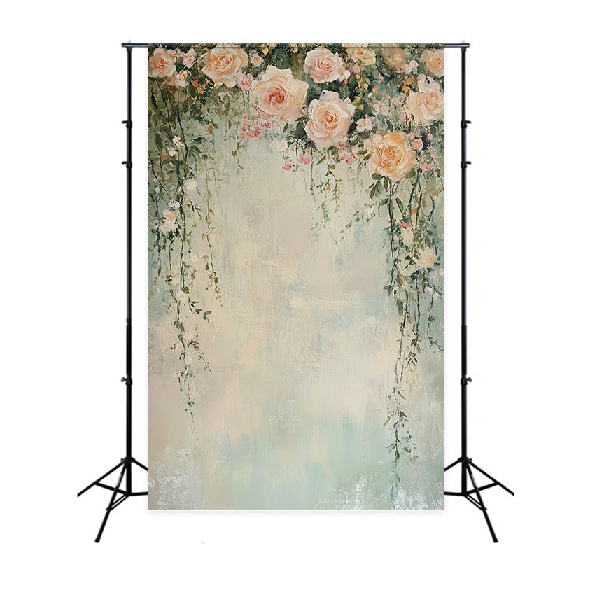 Fonds pour portraits en studio Cascades de roses romantiques Idées de fonds pour portraits LXX61-23