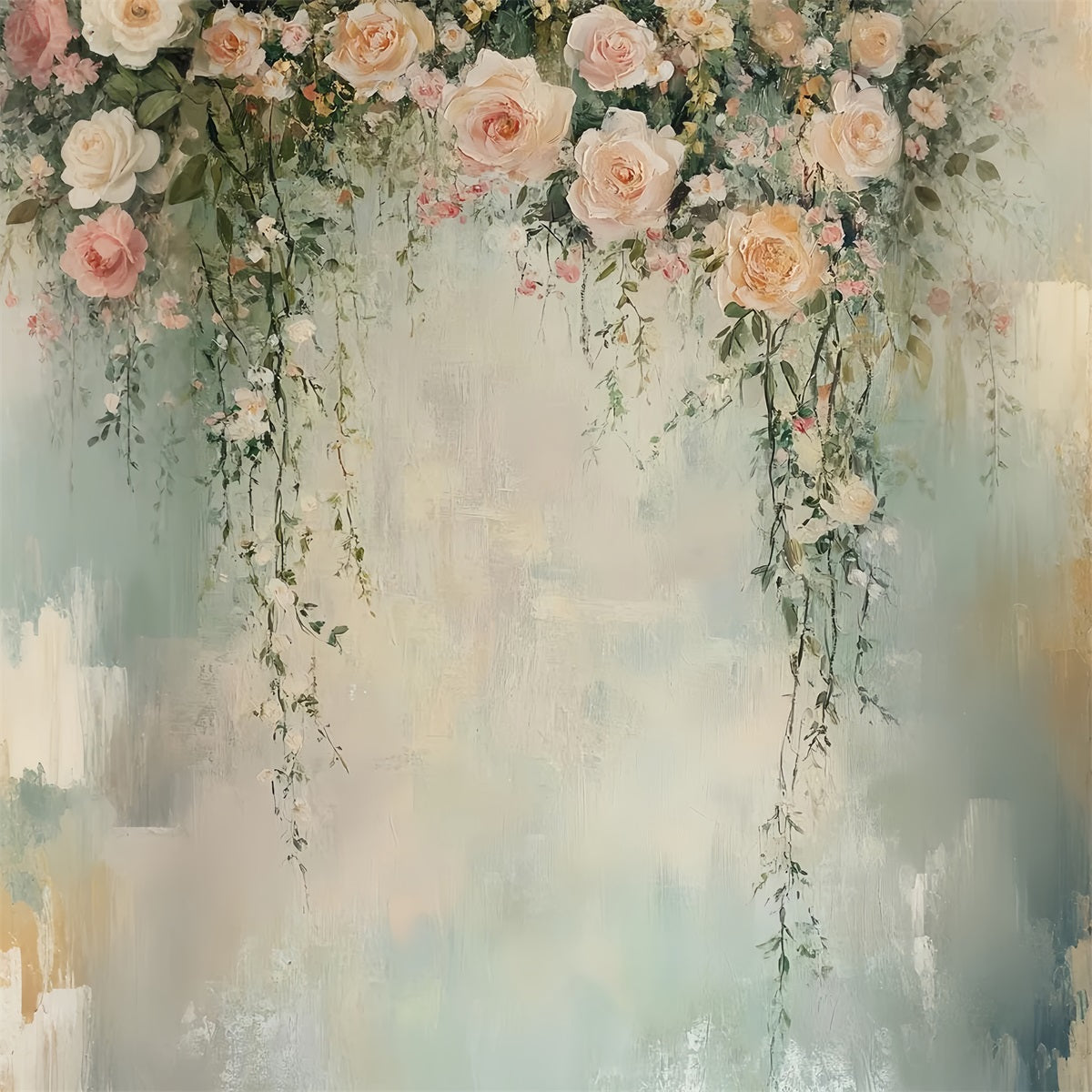 Fonds pour portraits en studio Cascades de roses romantiques Idées de fonds pour portraits LXX61-23
