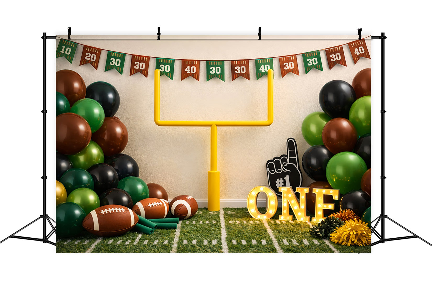Toile de Fond Photographie Football Fête Premier Anniversaire Poteaux De But LXX61-232