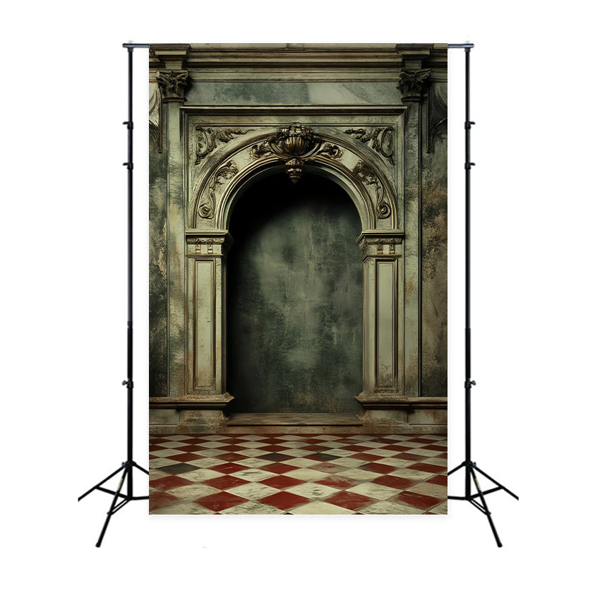 Toile de fond pour photo portrait arcade baroque marbre intérieur vintage LXX61-30