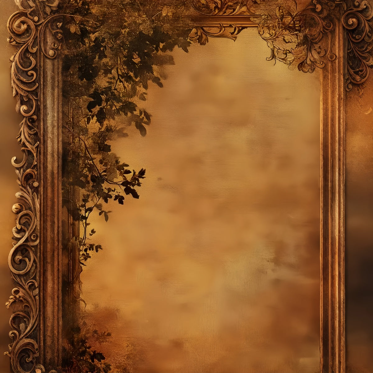 Toiles de fond pour photo portrait bordure botanique sépia antique toile de fond pour portrait de famille LXX61-31