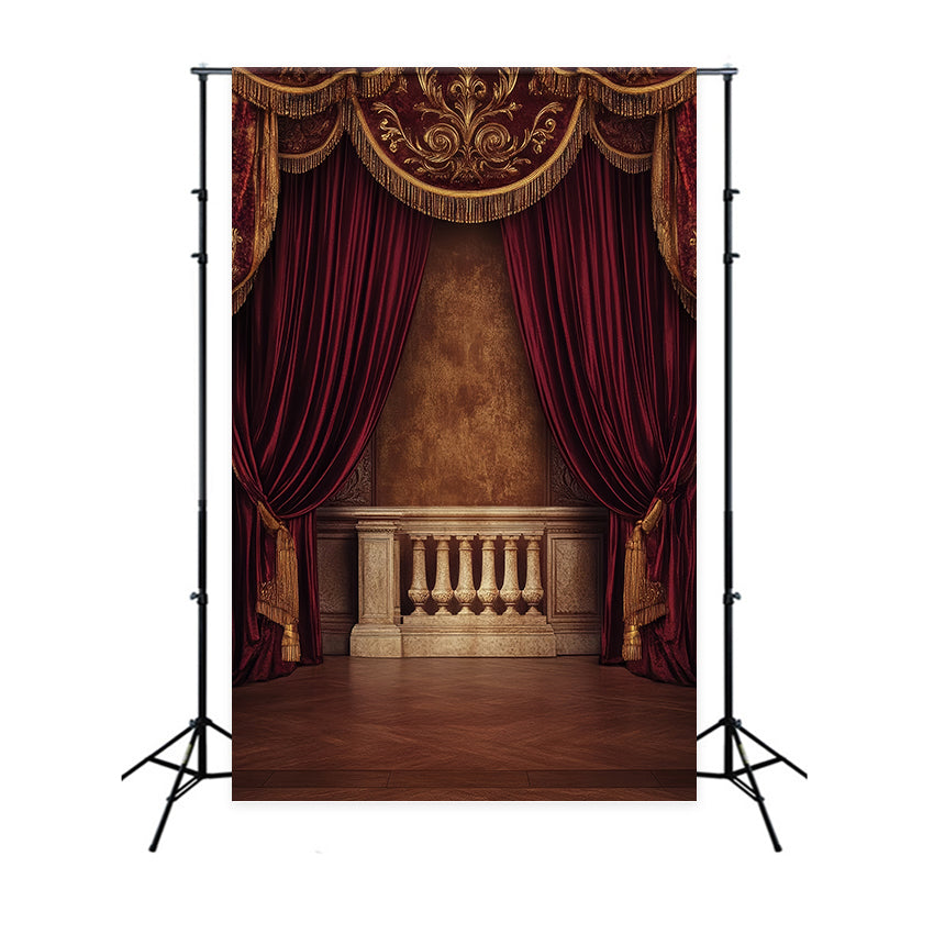 Fonds pour studio de portrait Rideau de velours baroque Intérieur Fond photo antique LXX61-34