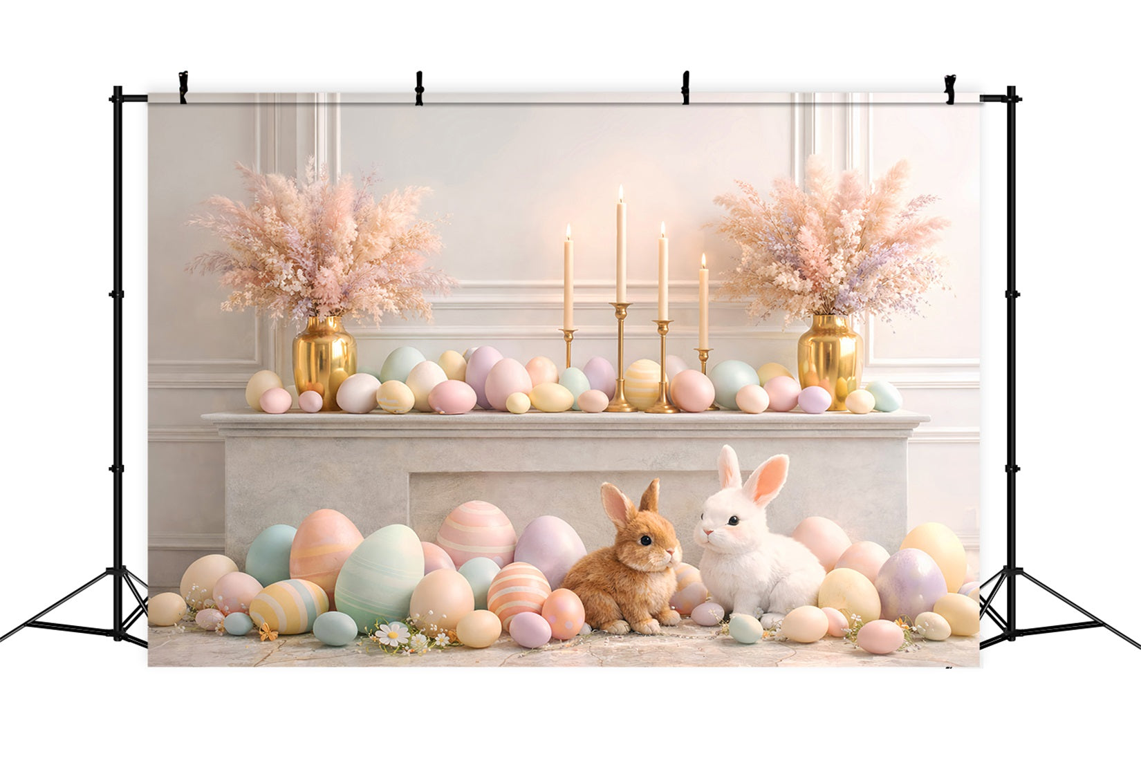 Toile de fond Pâques Manteau Élégant Lapin Mur Rétro LXX61-86