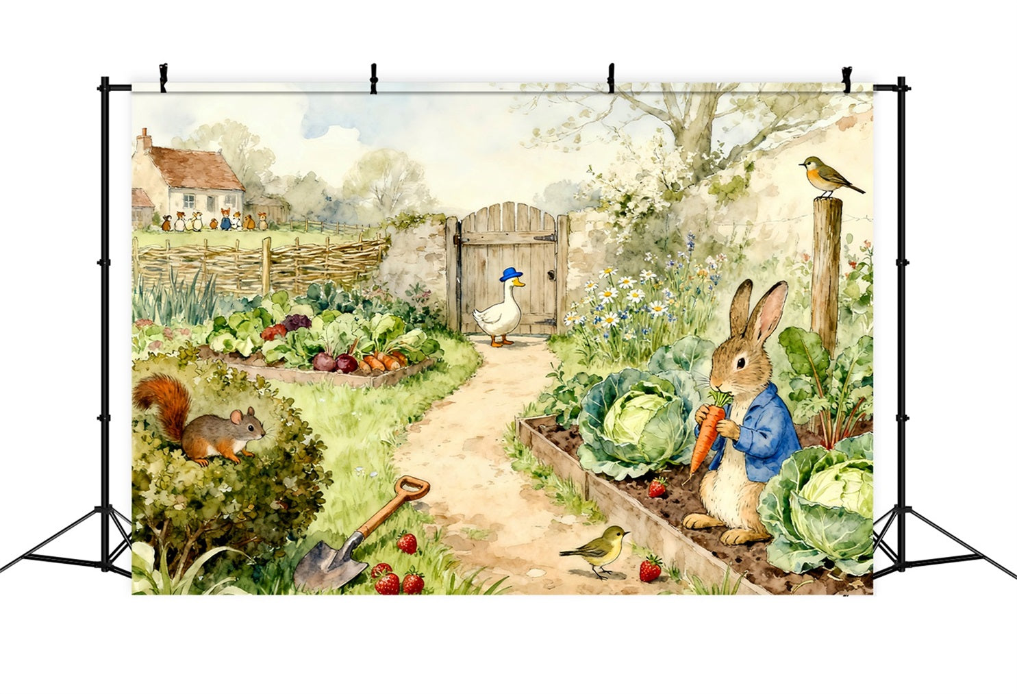 Toile de fond Pâques Lapin Conte De Fées Jardin Récolte LXX61-90