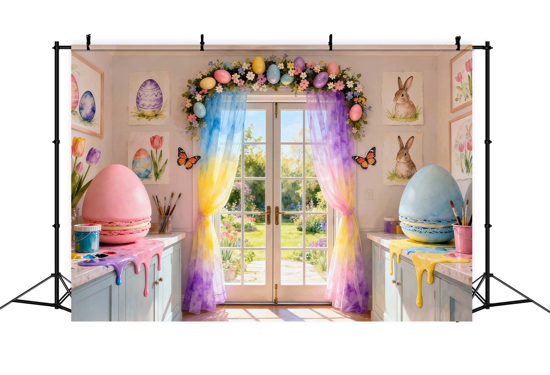 Toile de fond Pâques Studio Macaron Arc-en-Ciel Coulant LXX62-57