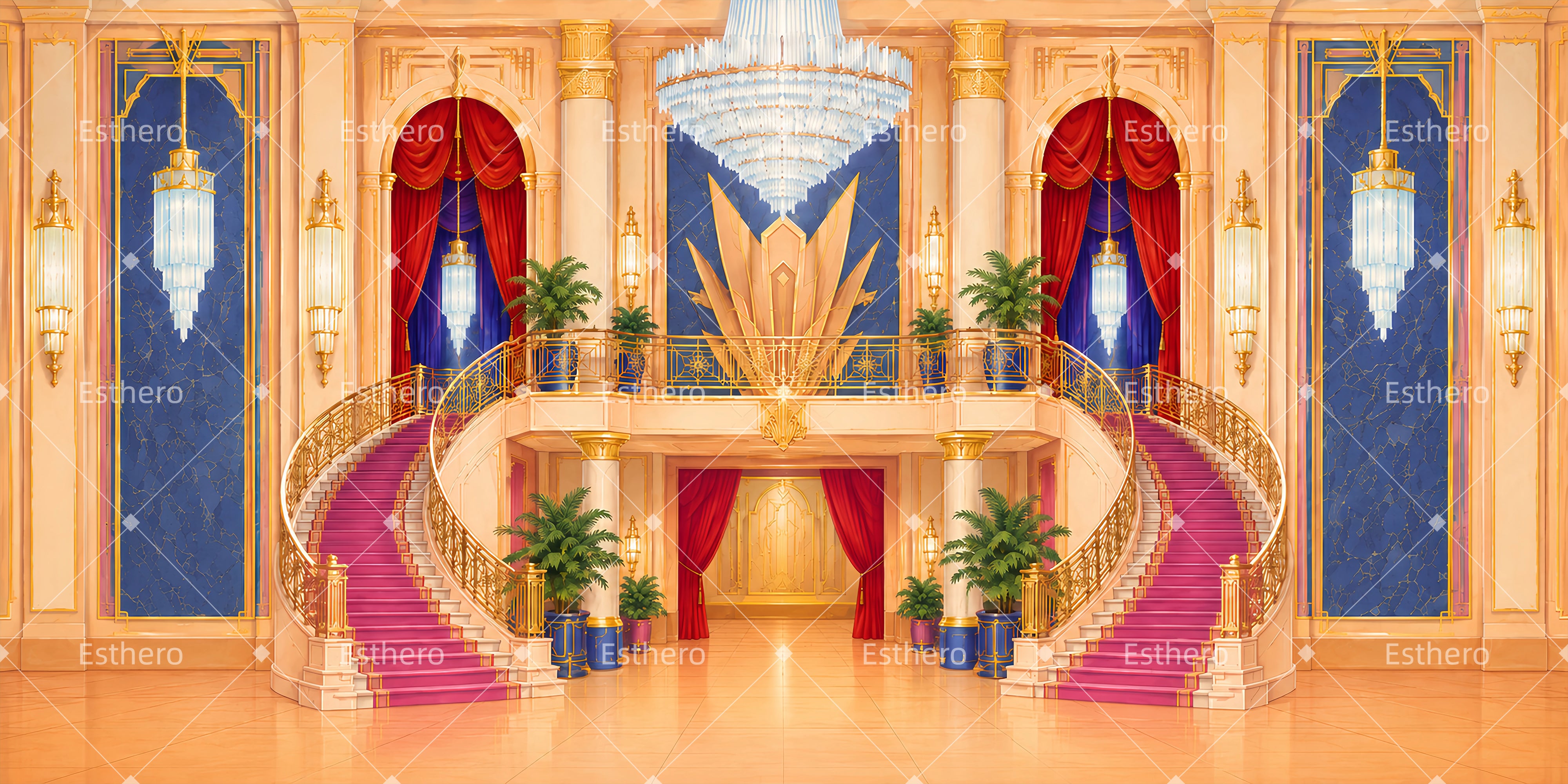 Décor de salle de bal dans un manoir pour spectacle de danse LXX65-T106