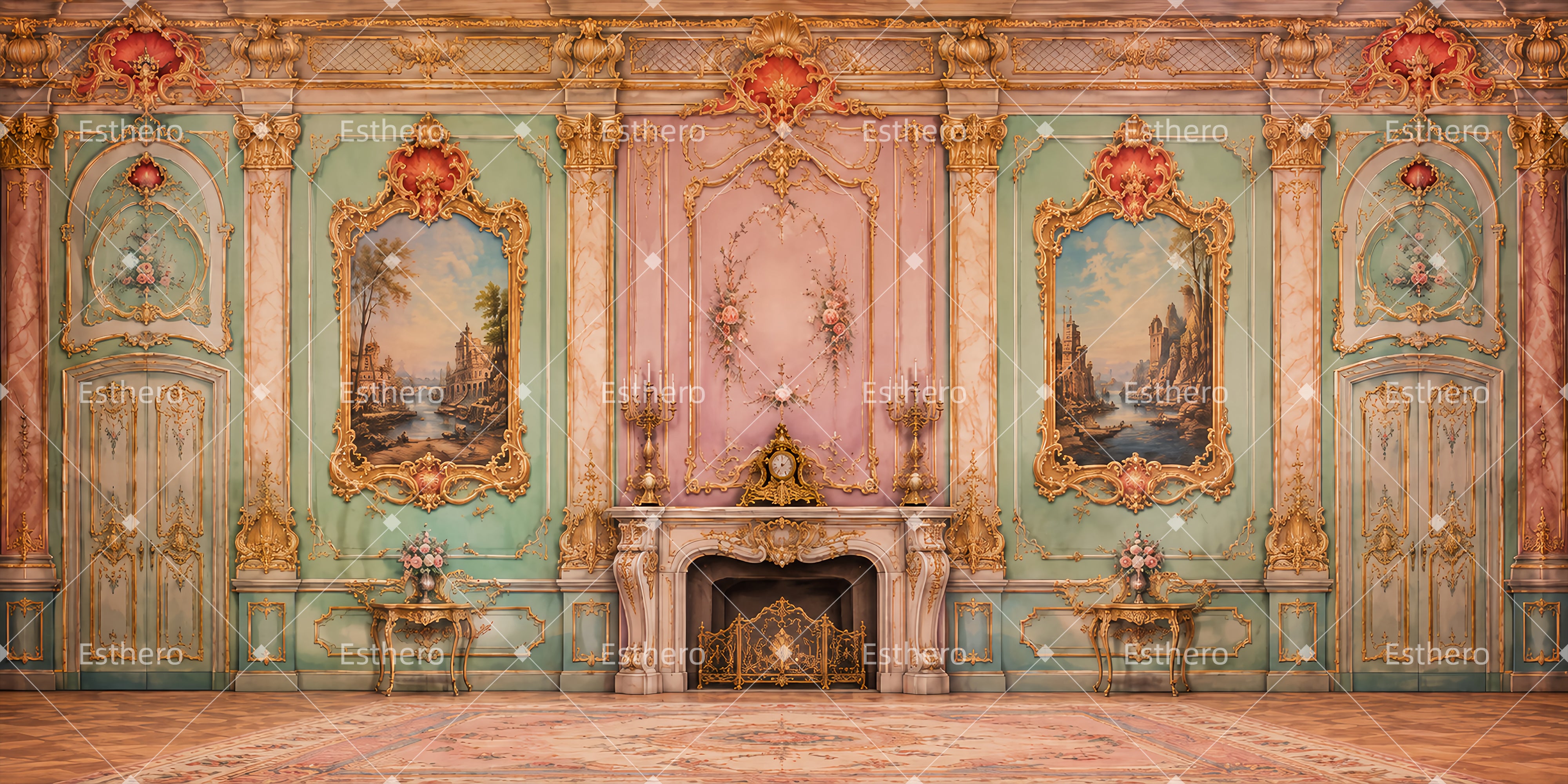Toile de fond intérieure de salon élégant pour scène de théâtre LXX65-T118