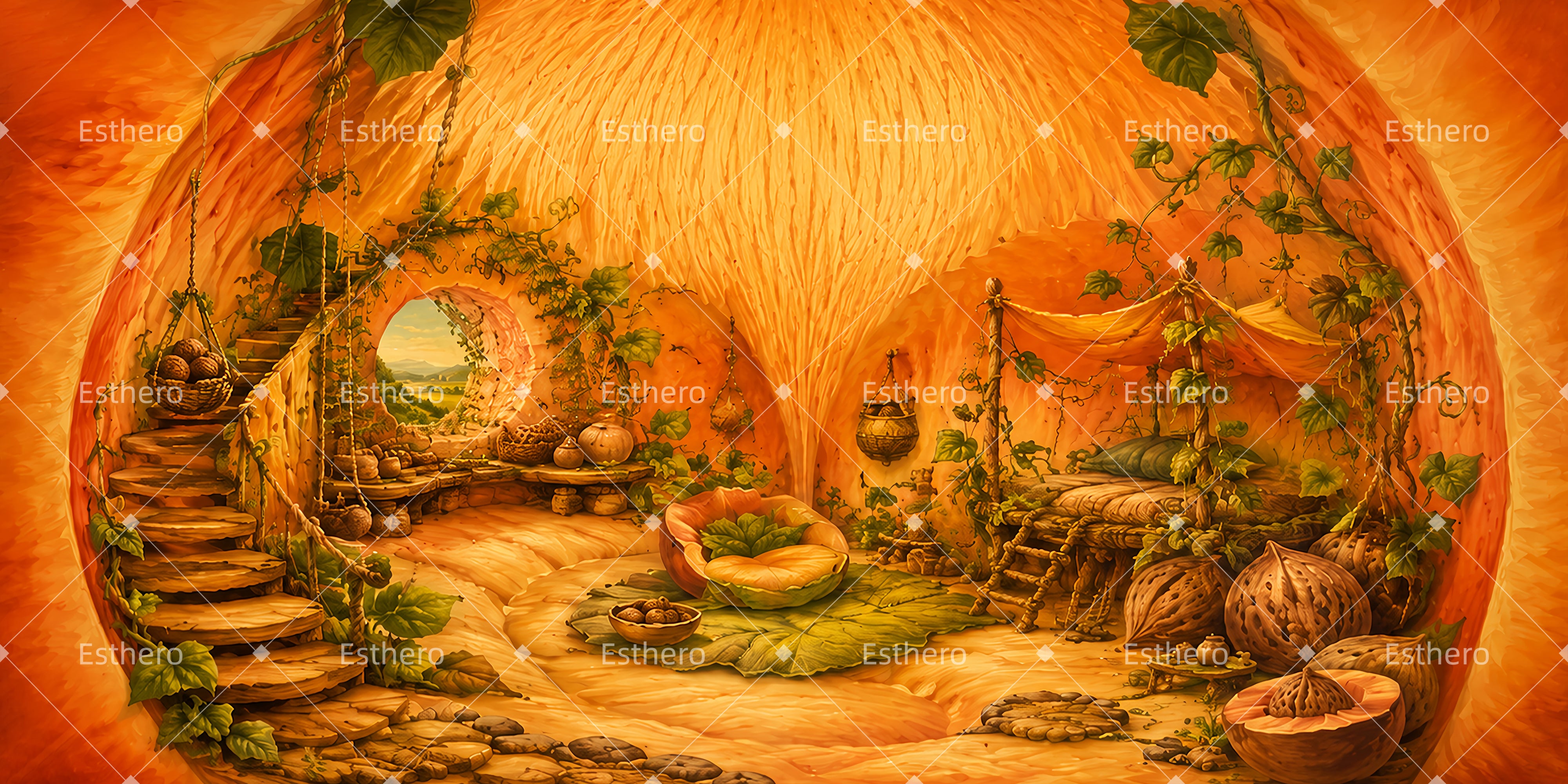 Toile de fond théâtre chambre pêche géante décor professionnel LXX65-T44