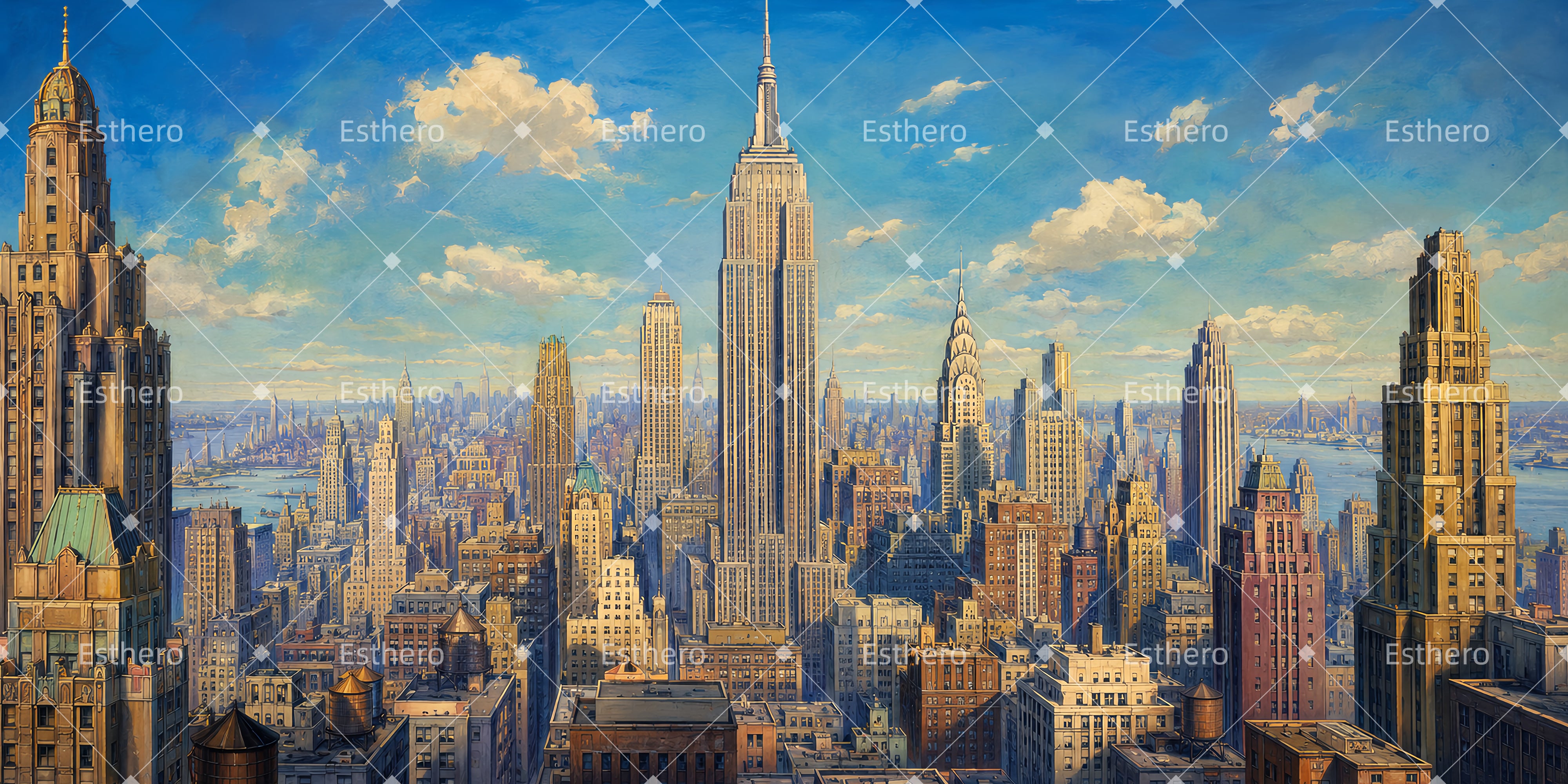 Toile de fond cinéma skyline Manhattan vue urbaine LXX65-T49