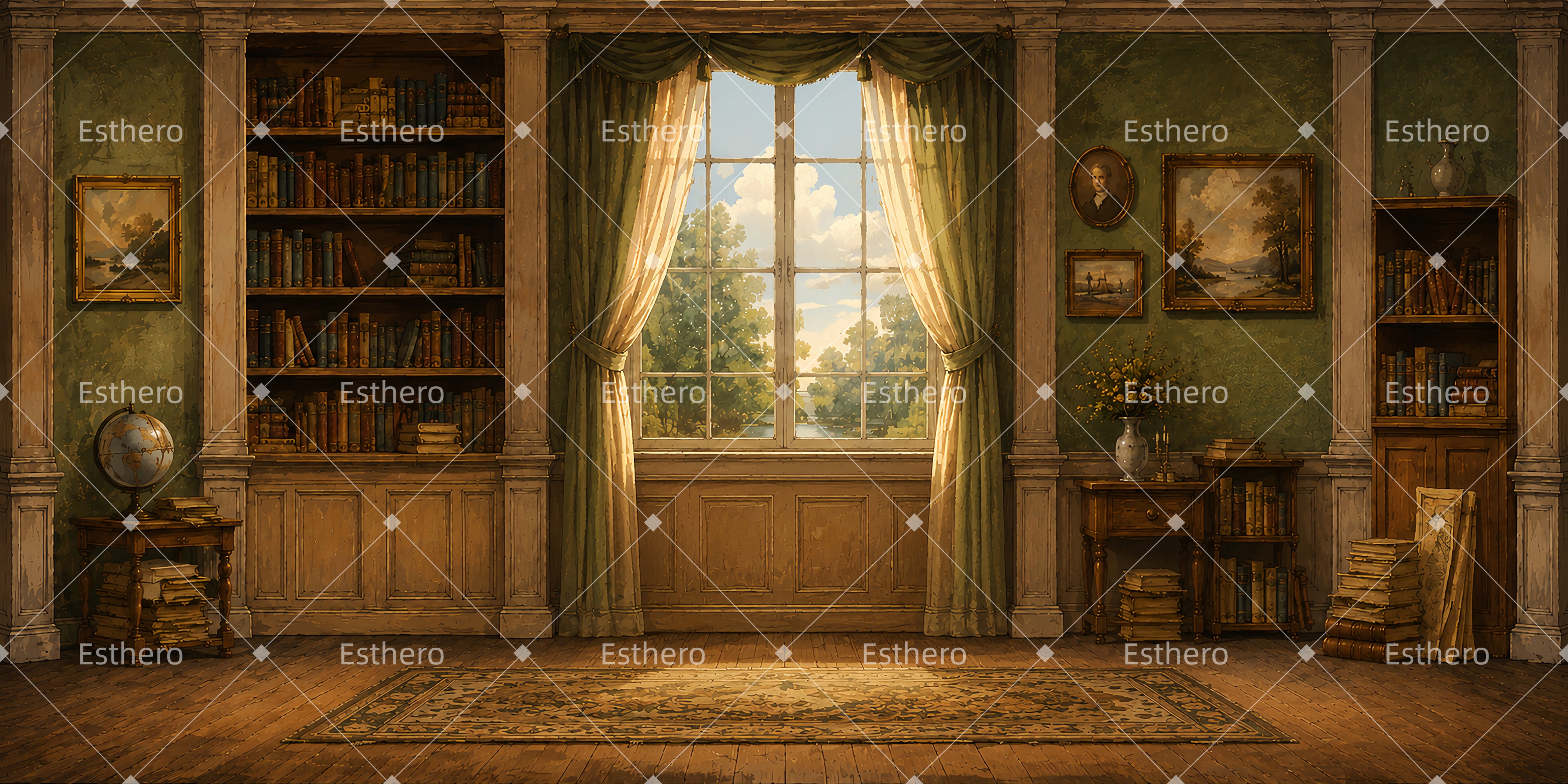 Décor Théâtral Cabinet de Travail de Thomas Jefferson LXX66-T46