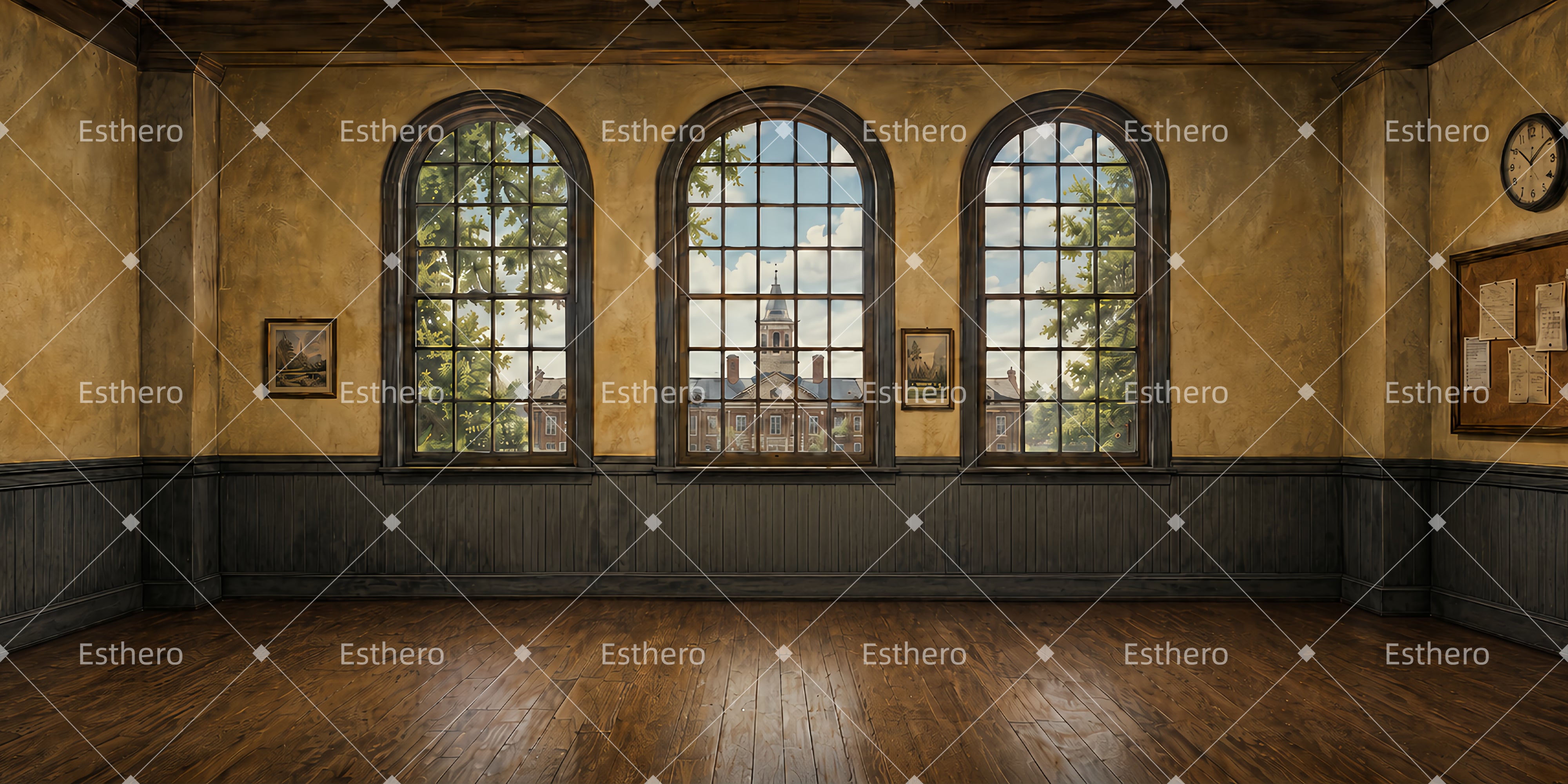 Toile de Fond de Scène Bureau Gouvernemental Décor de Théâtre LXX66-T95