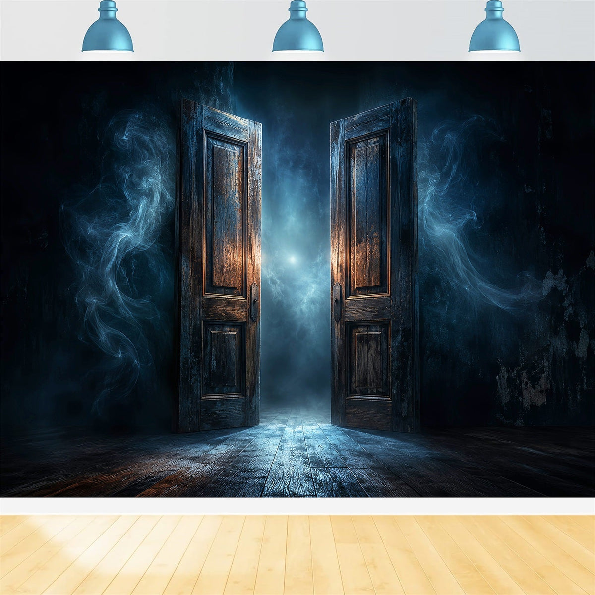 Décors Photo Effrayants Pour Halloween Porte Hantée Ouverte Et Brumeuse Décor Joyeux Halloween LXX67-104