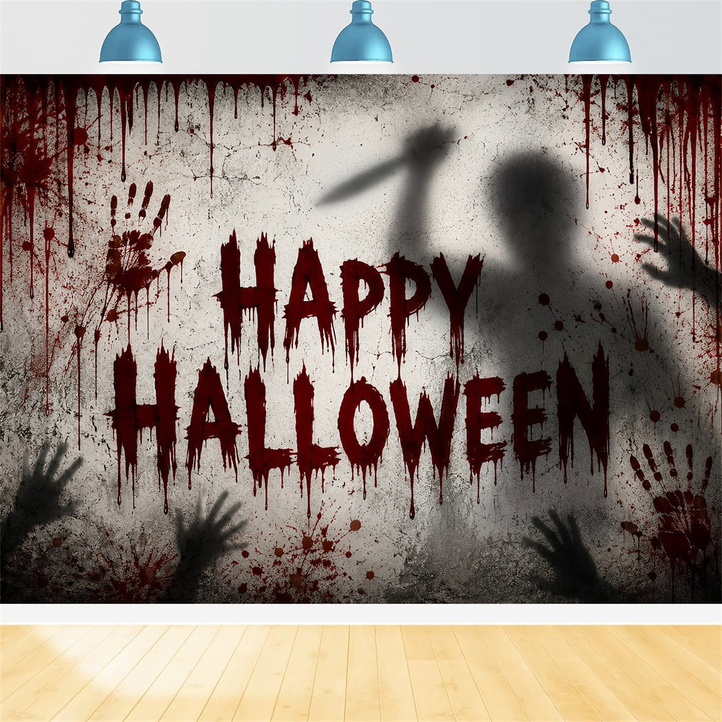 Décor Sanglant D'Halloween Mur D'Ombres Sanglantes Décors D'HoRReur Pour Halloween LXX67-109