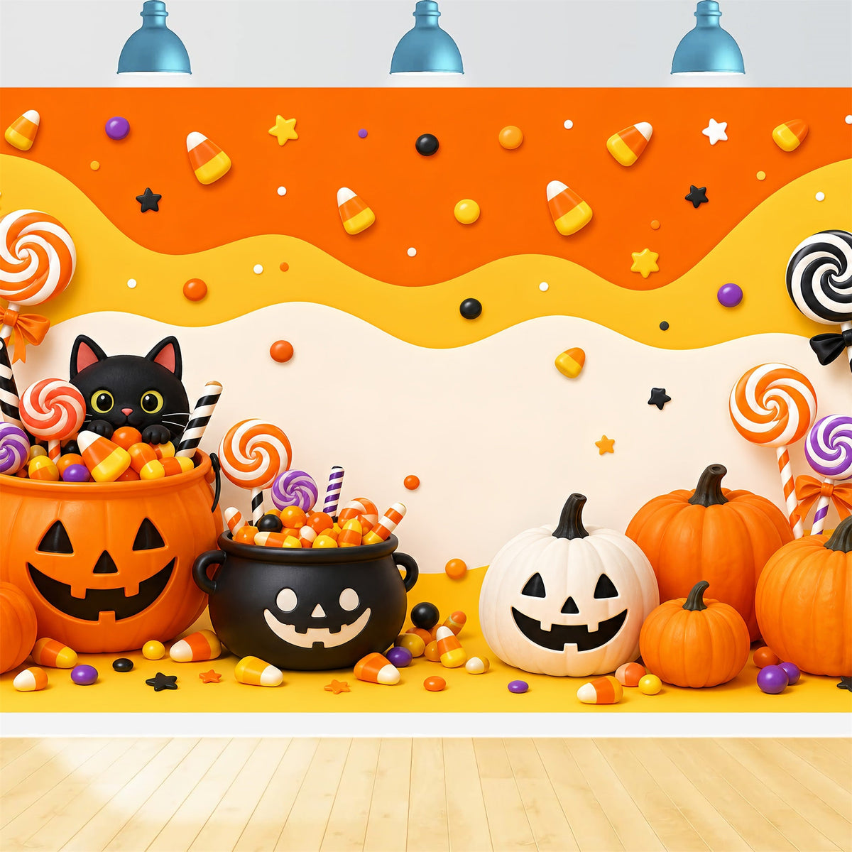 Décors Mignons Pour Halloween Bonbons Citrouilles Chats Fête D'Halloween Décors Décoratifs LXX67-113