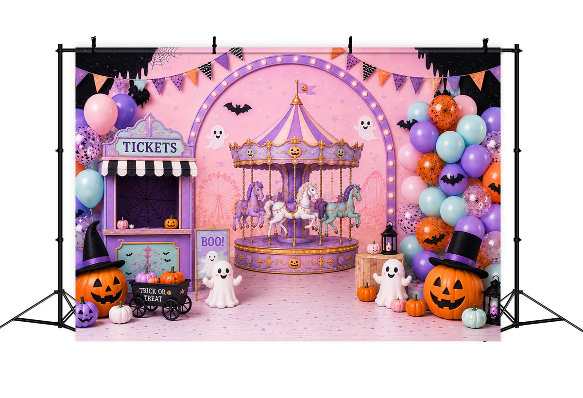 Décor Photo D'Halloween Mignon Motif Fantôme De CaRRousel Pastel LXX67-122