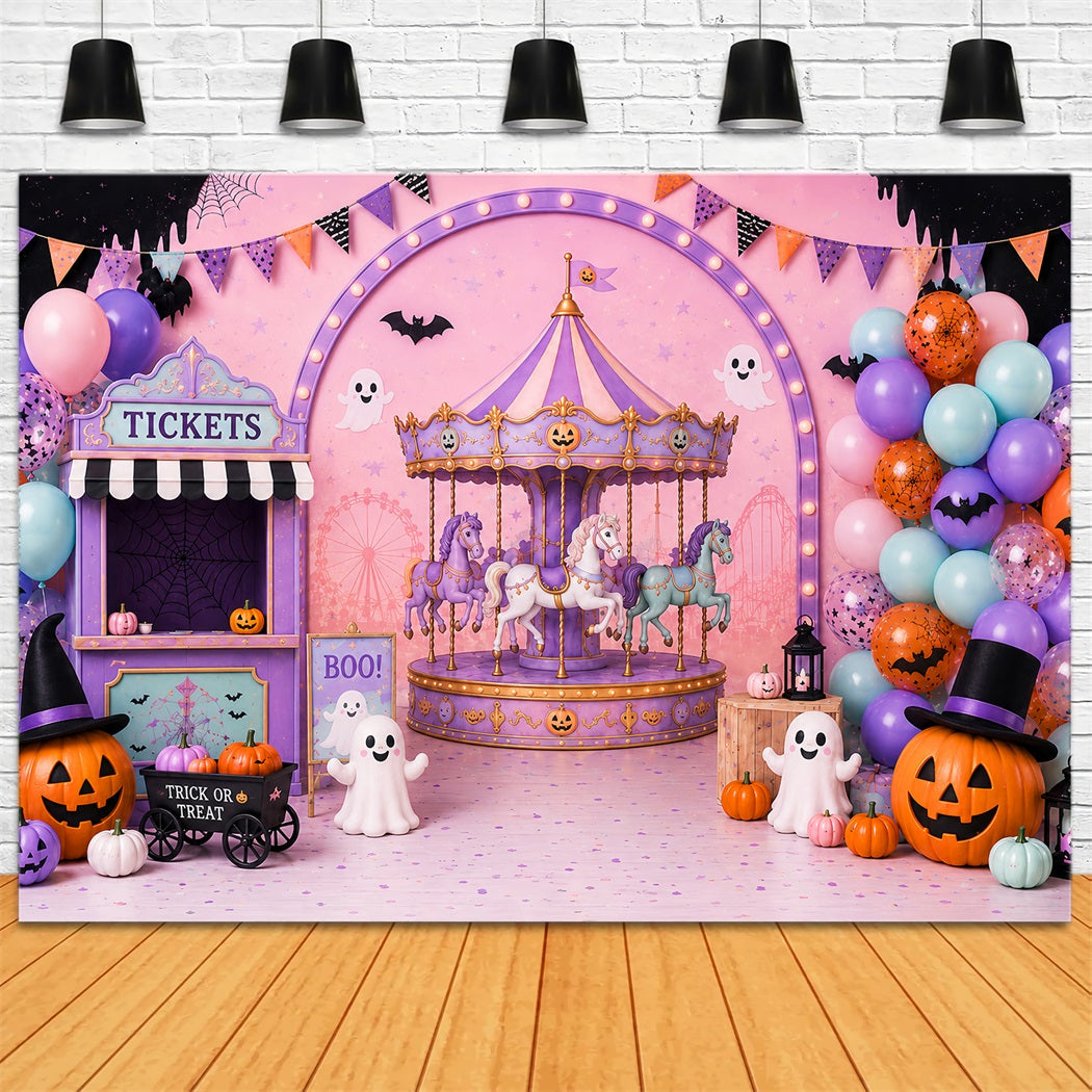 Décor Photo D'Halloween Mignon Motif Fantôme De CaRRousel Pastel LXX67-122