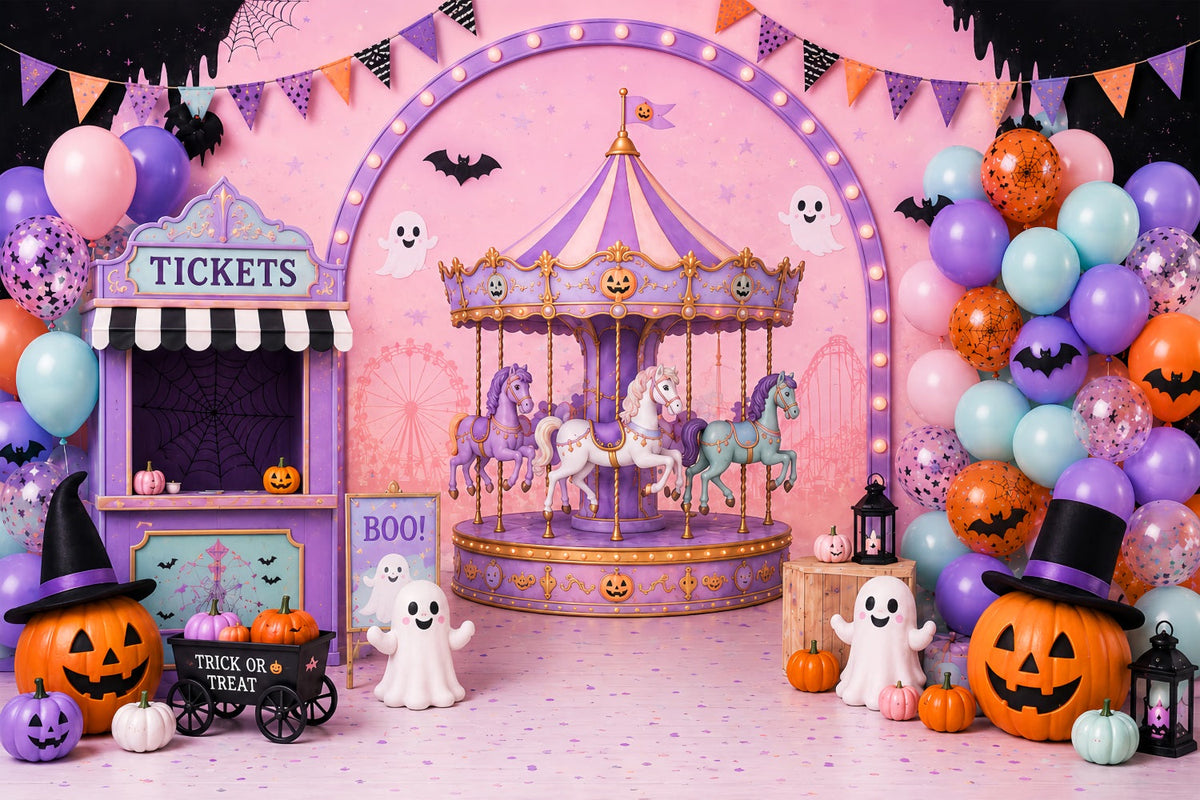 Décor Photo D'Halloween Mignon Motif Fantôme De CaRRousel Pastel LXX67-122