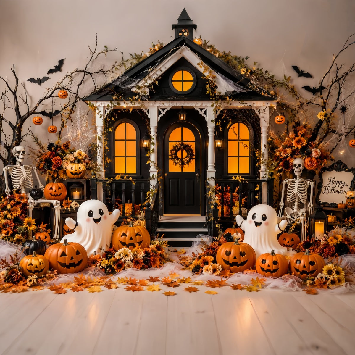 Décor D'Halloween AutomnalFantôme Mignon Citrouille Porche Décors Effrayants Pour Halloween LXX67-127