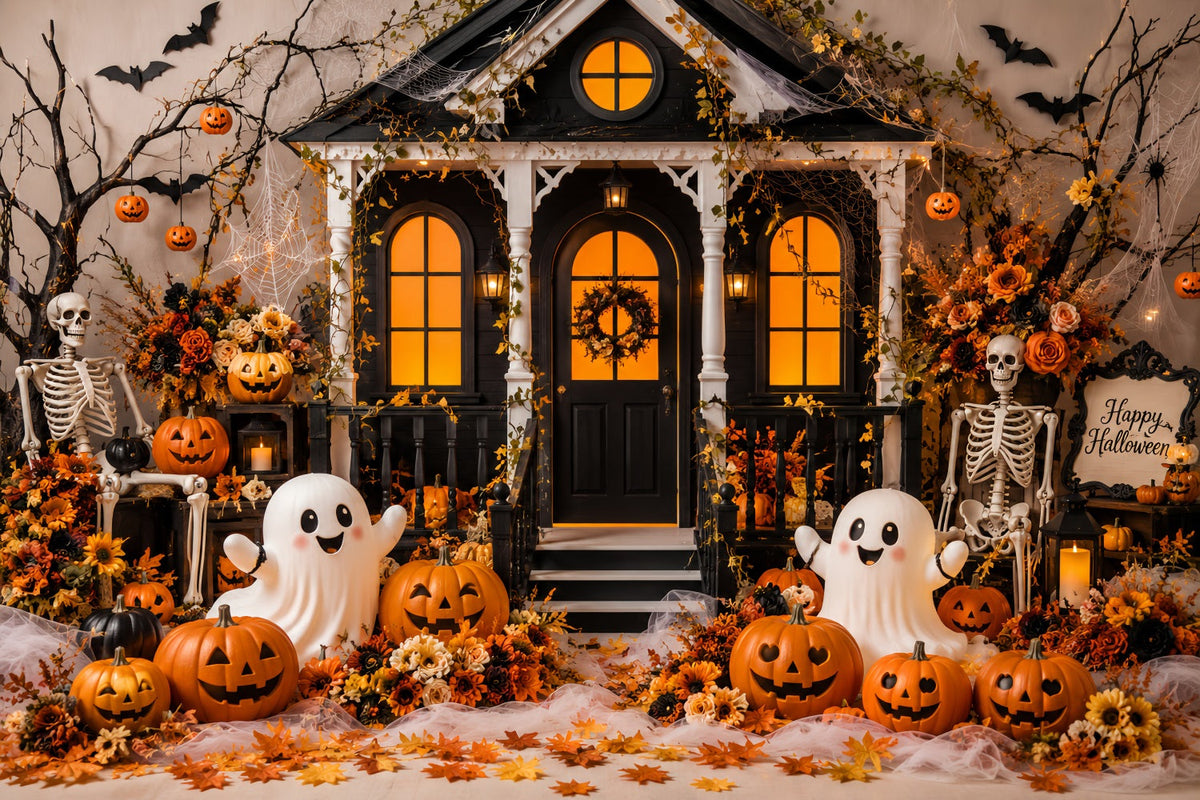 Décor D'Halloween AutomnalFantôme Mignon Citrouille Porche Décors Effrayants Pour Halloween LXX67-127