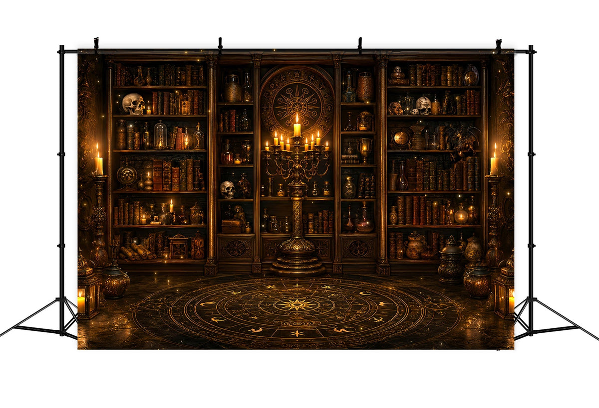 Idées De Décors D'Halloween À Faire Soi-Même Bibliothèque Occulte Avec Bougies Décors LXX67-140
