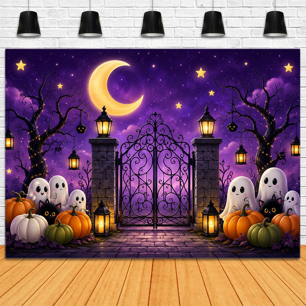 Arche De Décor D'Halloween Portail Citrouille Fantôme Mignon Grande Toile De Fond D'Halloween LXX67-142