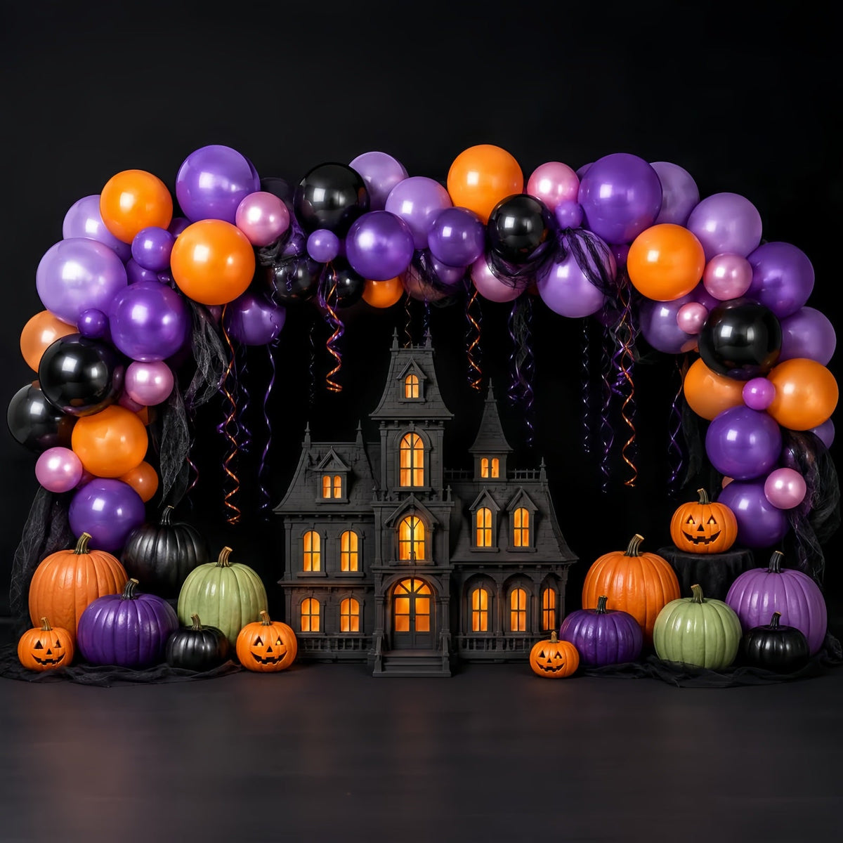 Décor De Baby Shower D'Halloween Arche De Ballons Manoir HantéDécor Photo D'Halloween LXX67-145
