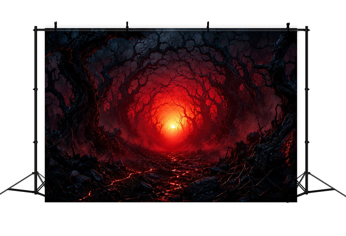 Idées De Décors Pour Une Fête D'Halloween Tunnel Hanté Dans Une Forêt Pourpre Décors LXX67-147