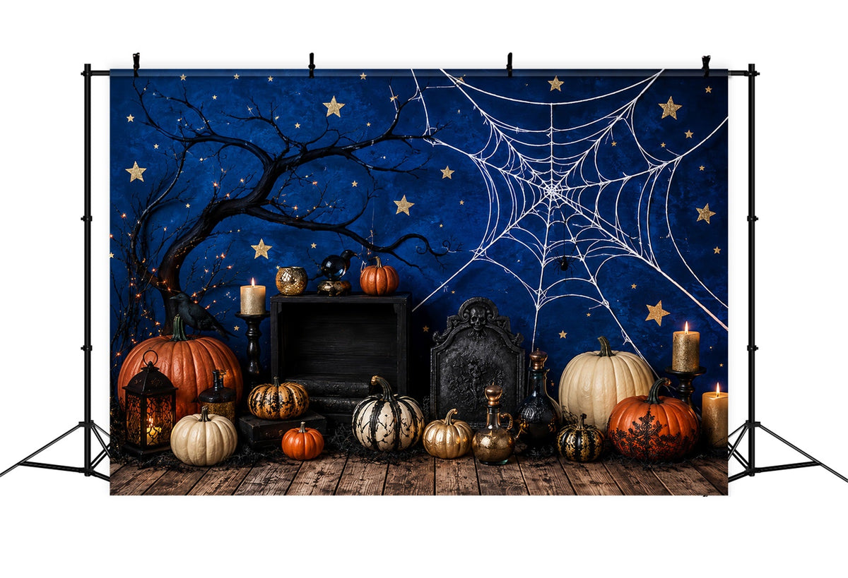 Décor De Photomaton D'Halloween À Faire Soi-Même Toile D'Araignée Citrouille Bougies LXX67-150