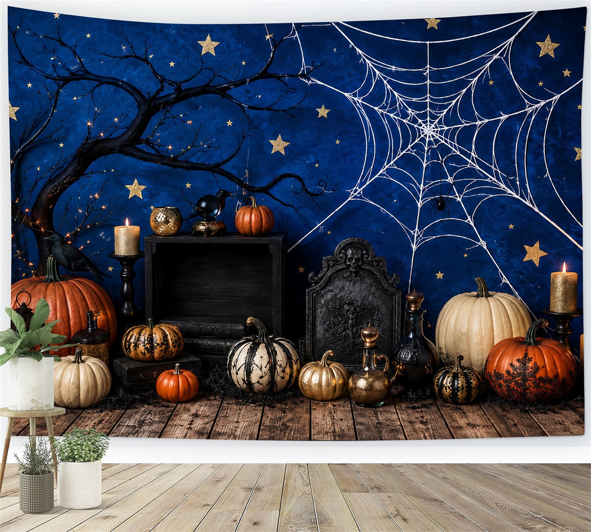 Décor De Photomaton D'Halloween À Faire Soi-Même Toile D'Araignée Citrouille Bougies LXX67-150