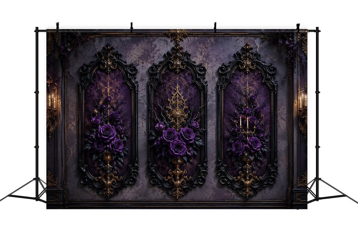 Idées De Décors D'Halloween À Faire Soi-Même Panneaux Gothiques Roses Violettes Décor D'Halloween Violet LXX67-153
