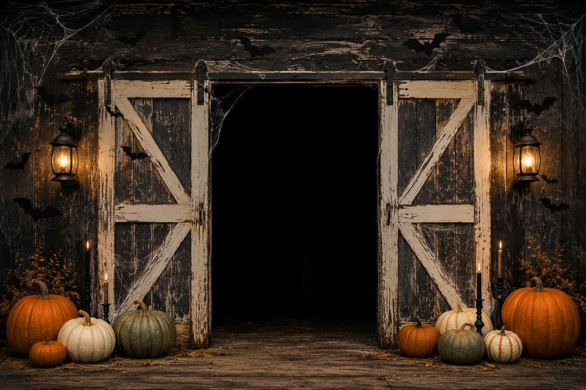 Décor De Grange Rustique Avec Citrouilles Pour Halloween LXX67-155