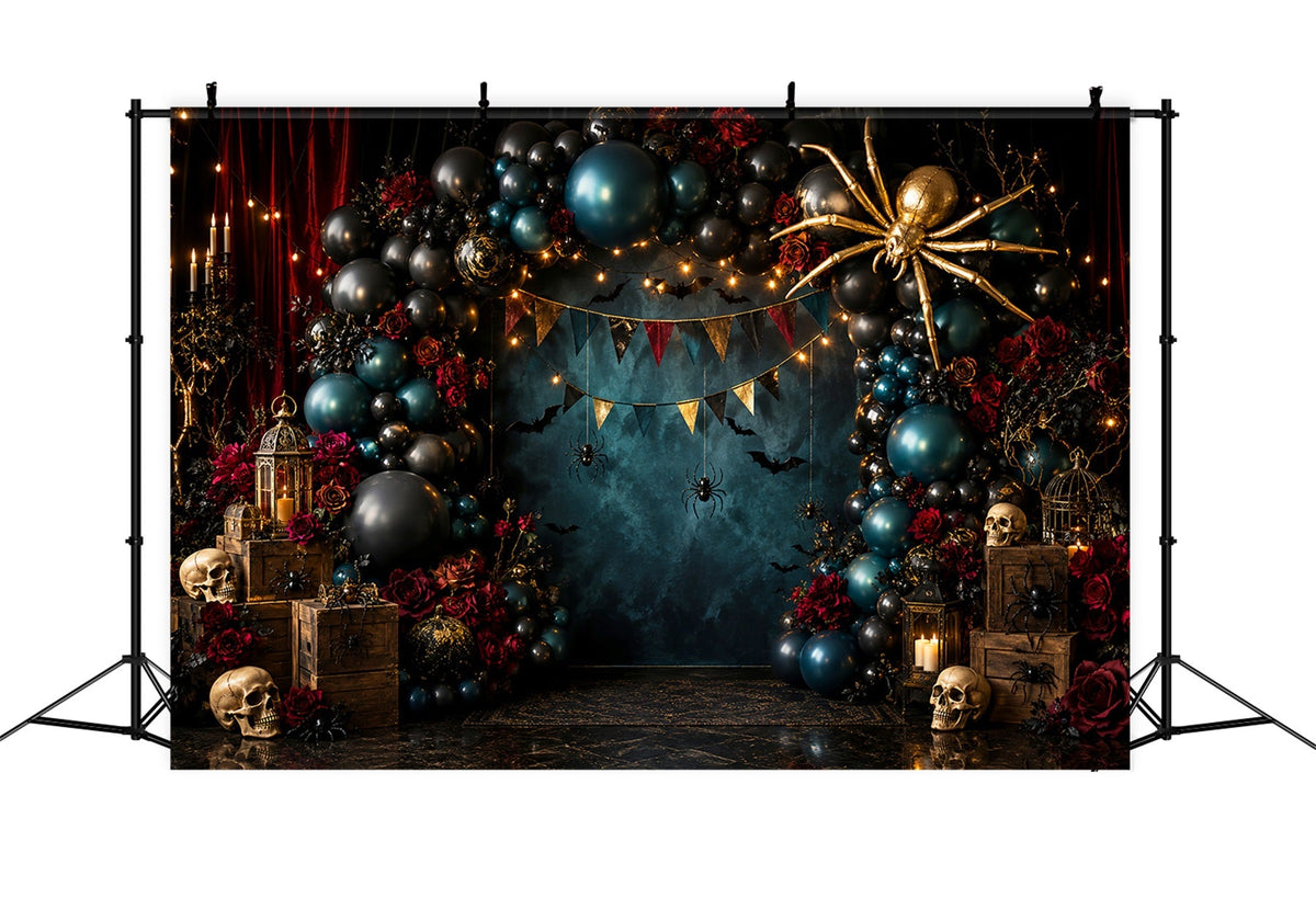 Décors Photo Effrayants Pour Halloween Crâne Araignée Arche De Ballons écor Joyeux Halloween LXX67-156