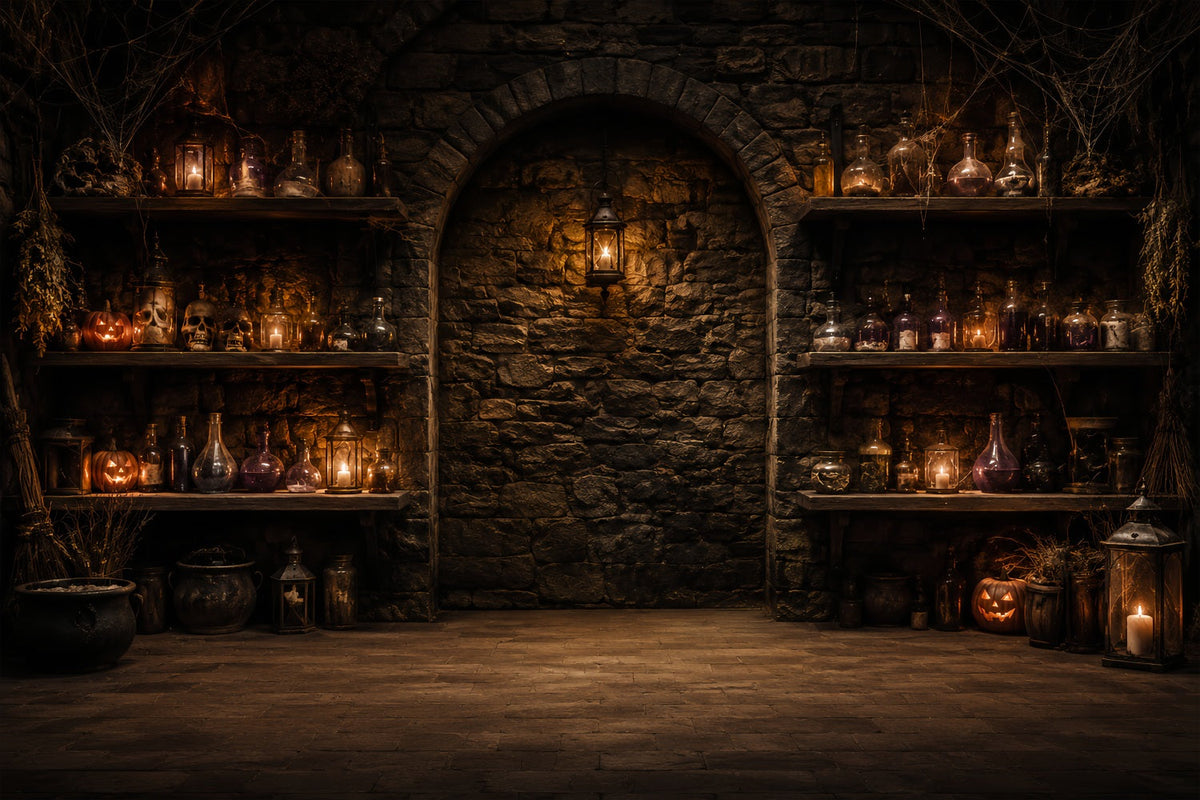 Décor Photo D'Halloween Bouteille De PotionCave En PieRRe Décor Photo D'Halloween À Faire Soi-Même LXX67-159