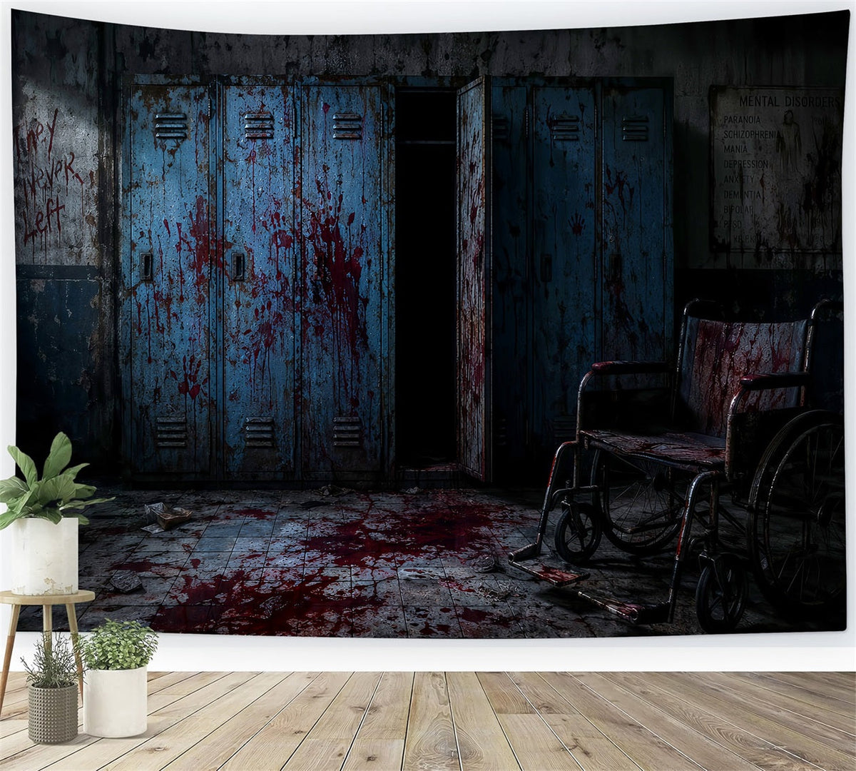 Décor Sanglant D'Halloween Casier D'Asile Effrayant Fauteuil Roulant Décors D'Halloween LXX67-161
